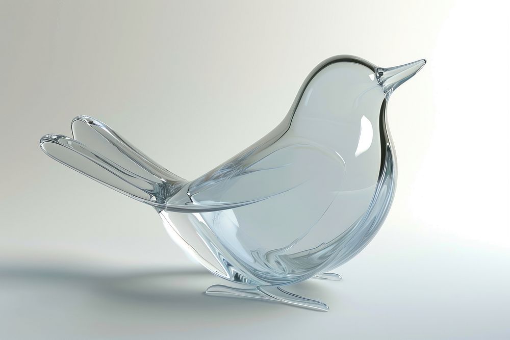 Bird shape transparent glass lightweight.
