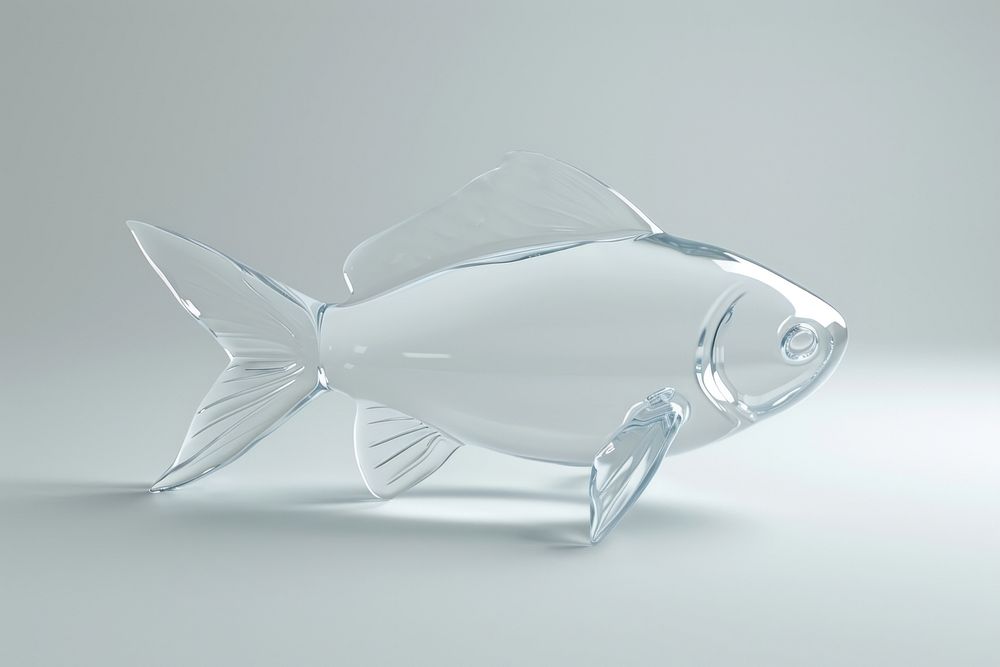 Fish shape transparent animal white.