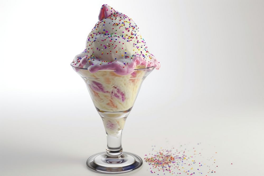 Icecream dessert sundae glass.