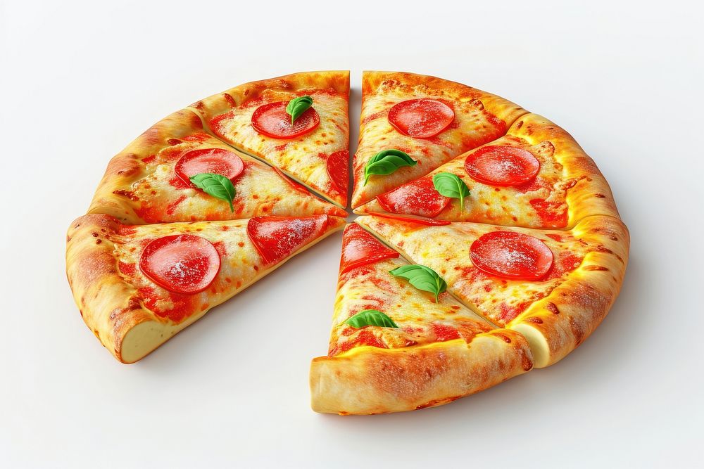 Pizza shape food white background mozzarella.