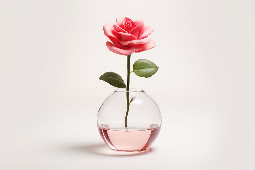 Rose flower glass petal.