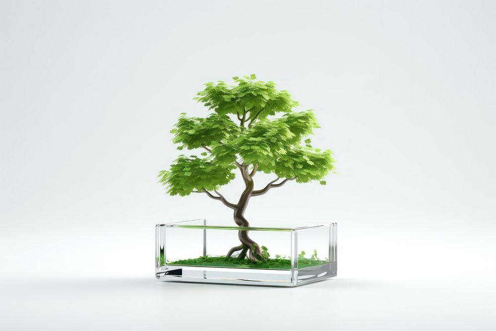 Tree transparent bonsai plant.
