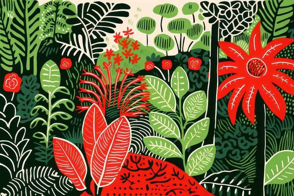 Tropical spa nature pattern plant. AI generated Image by rawpixel.