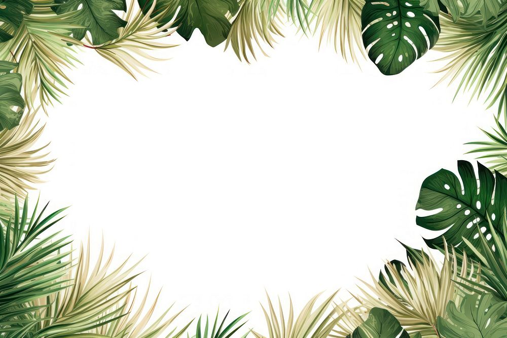 Palm leaves border outdoors pattern nature.