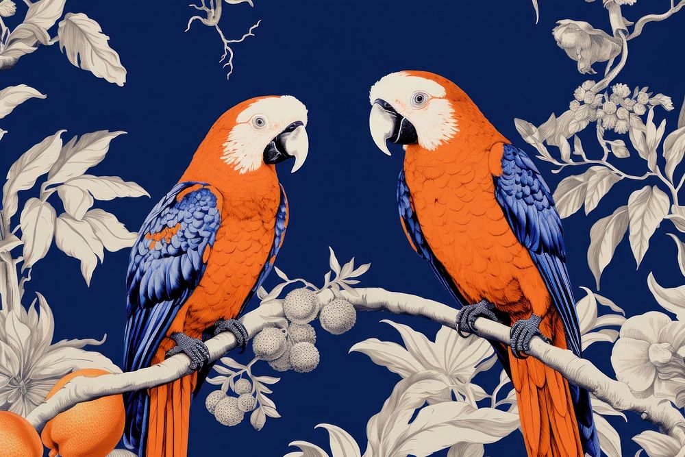 Wallpaper background of parrots animal bird blue.
