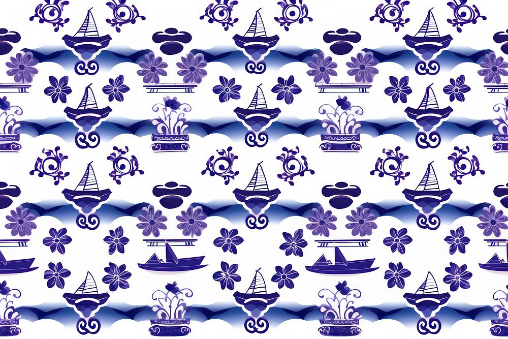 Tile pattern of boat art backgrounds porcelain.