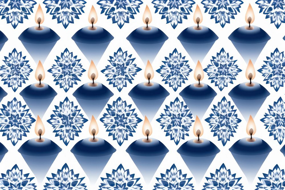Tile pattern of candle backgrounds blue art.