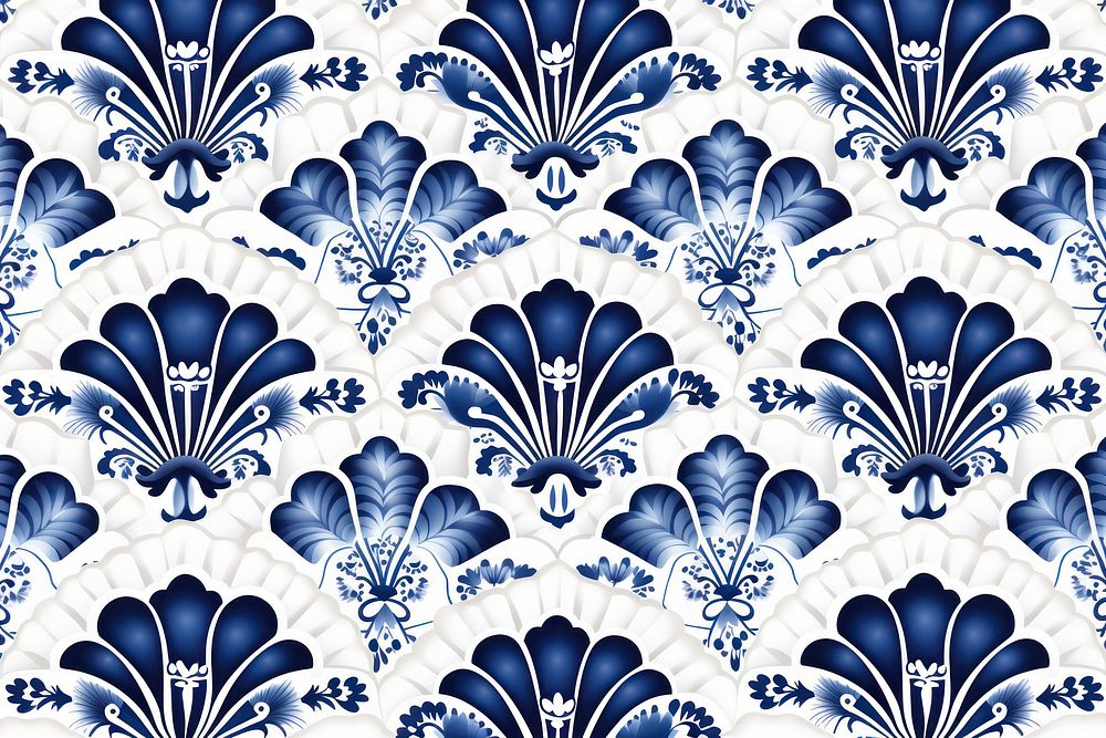 Tile pattern of chinese fan art backgrounds porcelain.