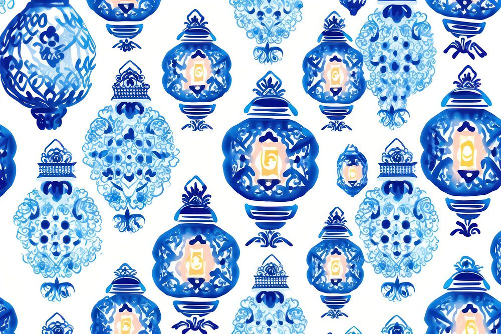 Tile pattern of lantern art backgrounds porcelain.