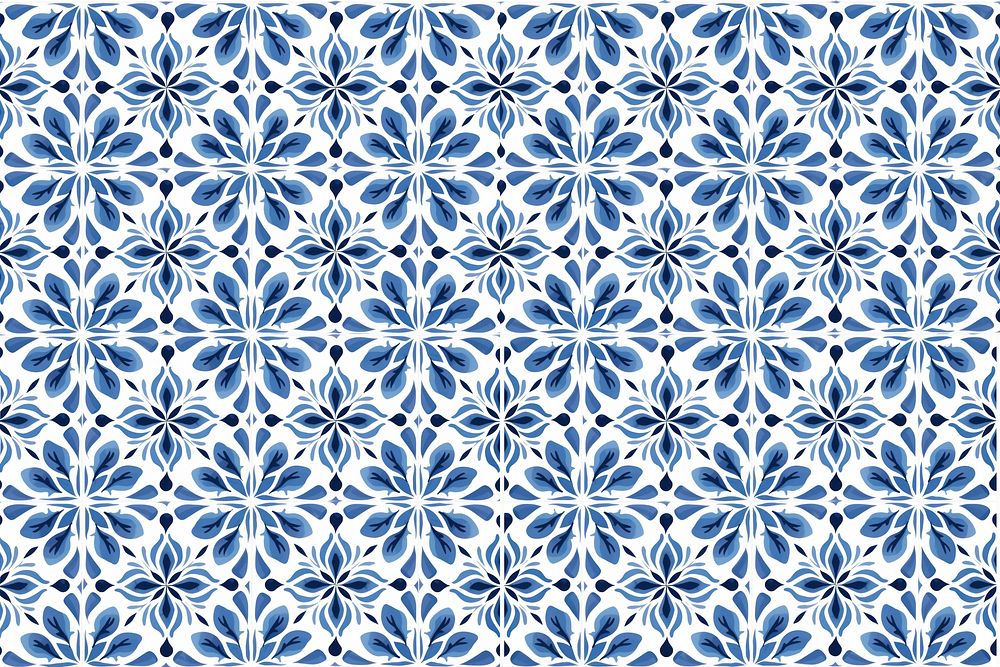 Tile pattern of leaf backgrounds white blue.