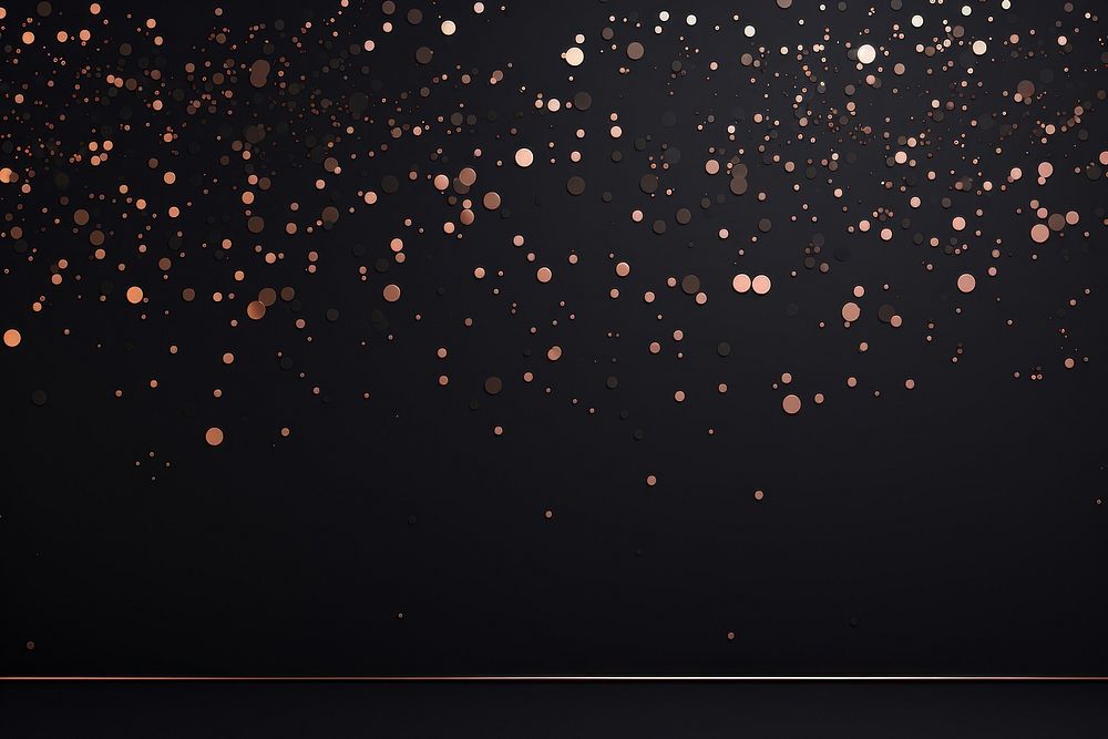 Dark black with rose gold color specks backgrounds abstract confetti.