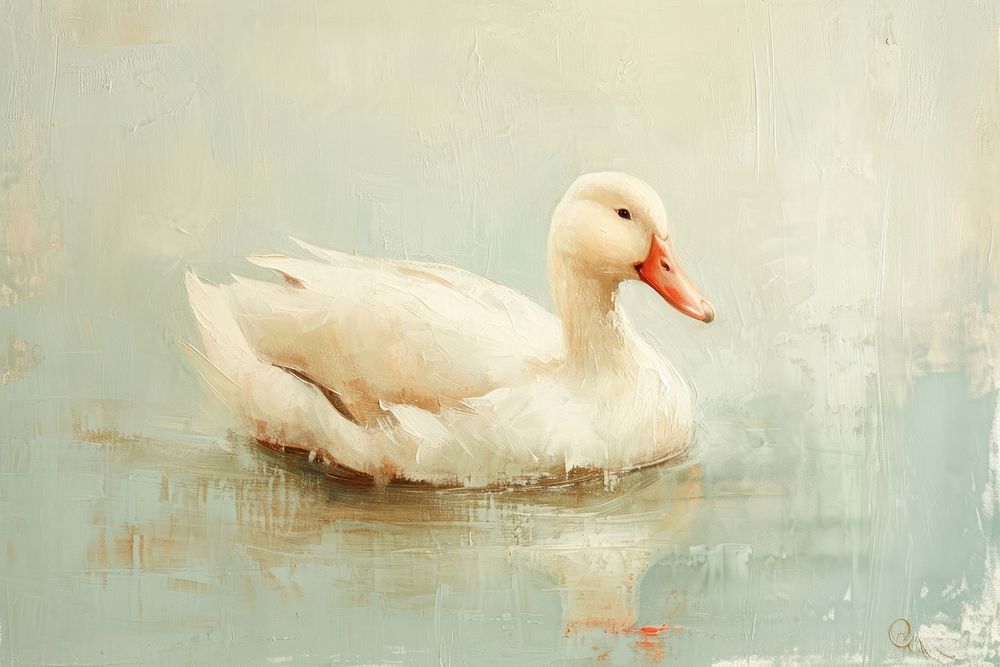 Painting duck animal bird.