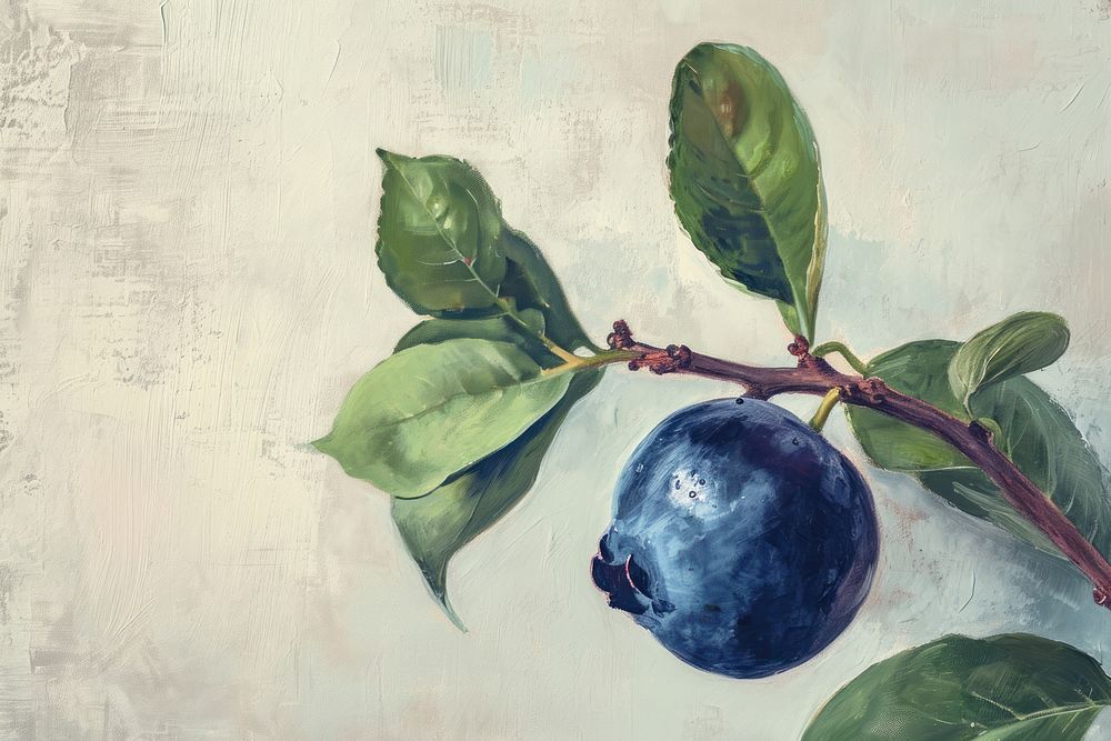 Blueberry painting fruit plant.