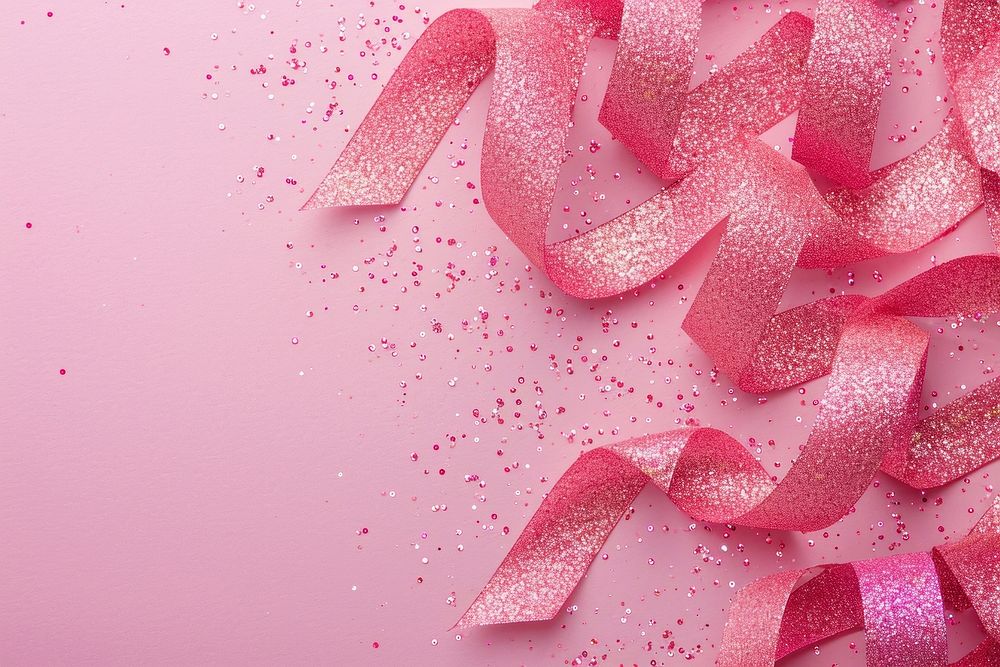 Pink backgrounds glitter ribbon.