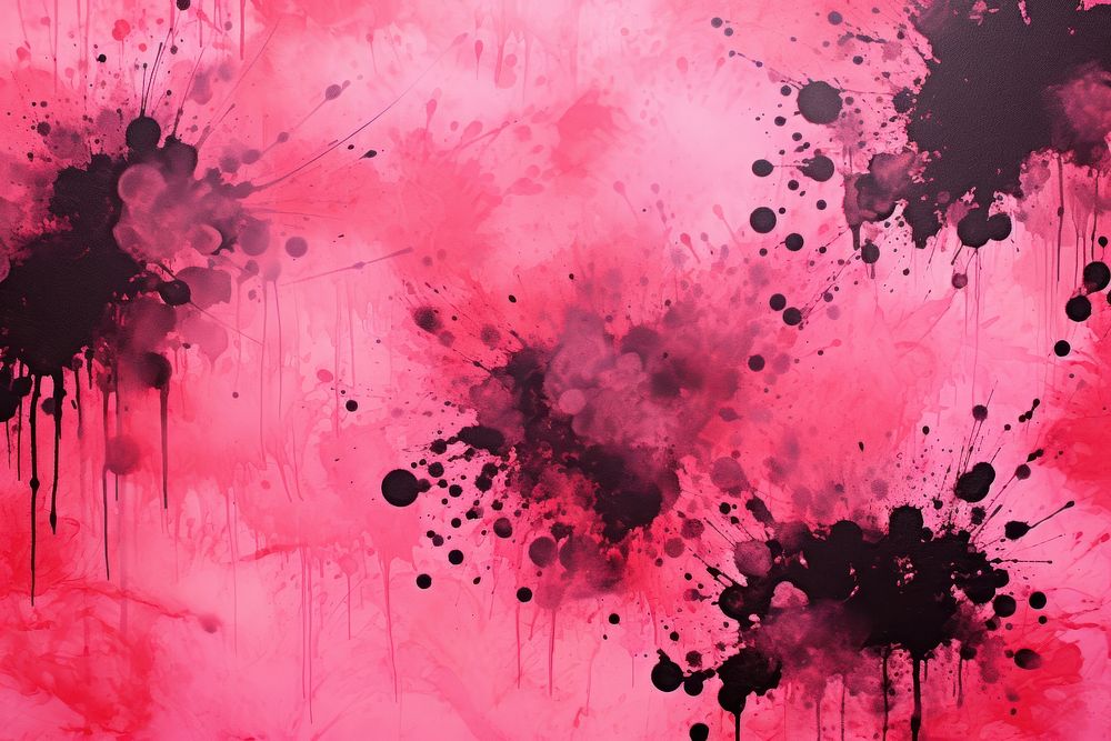 Black with pink spray backgrounds painting splattered.
