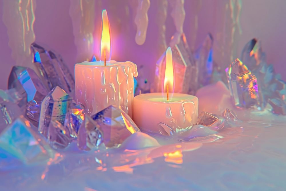 Candle holography spirituality illuminated celebration.