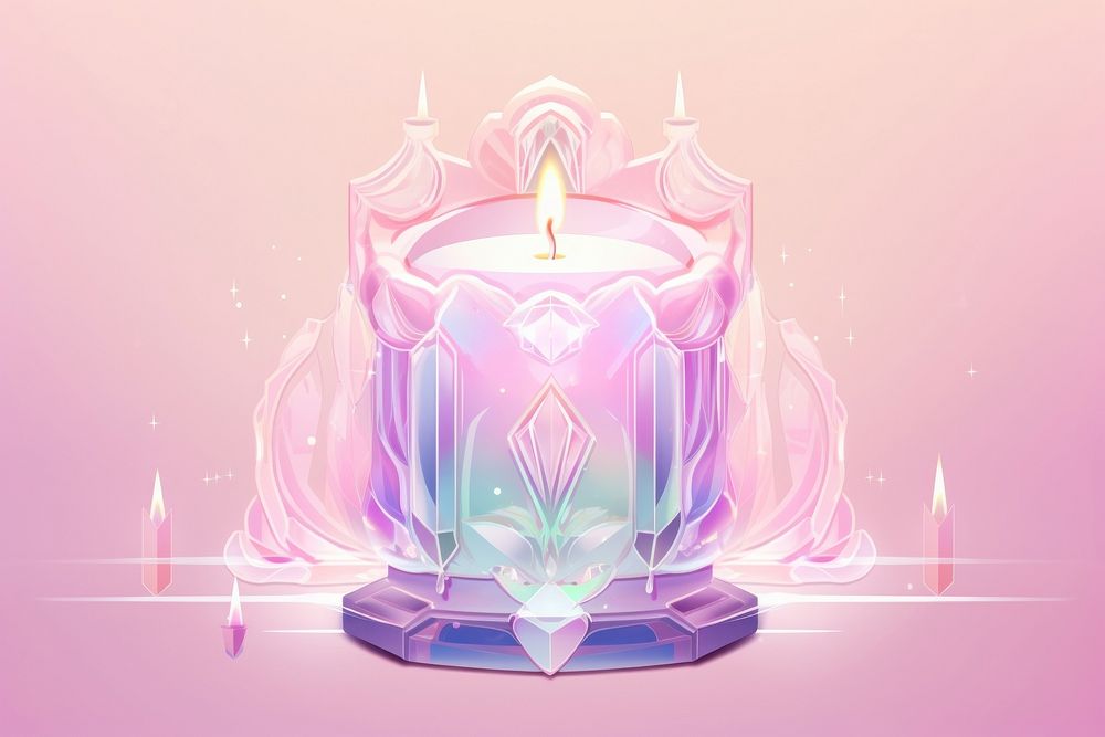 Candle holography purple spirituality illuminated.