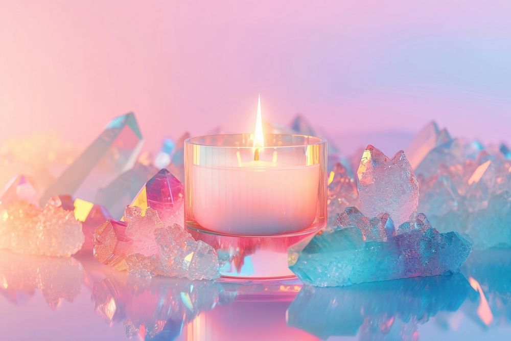 Candle holography fire spirituality illuminated.