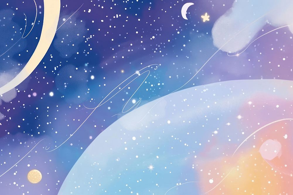 Cute milky way illustration astronomy graphics outdoors.