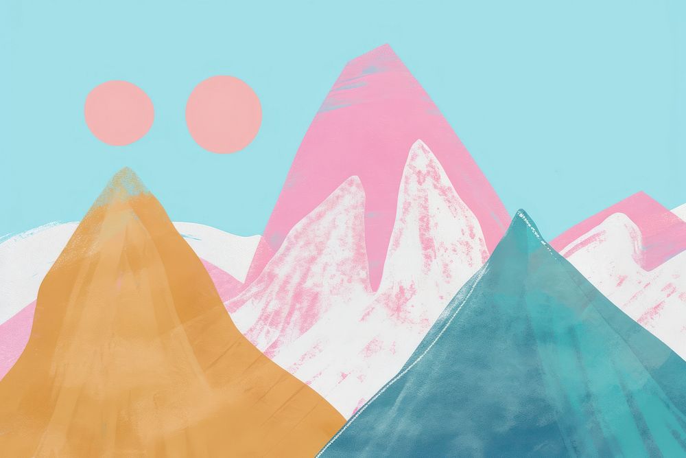 Cute mountain illustration outdoors painting nature.