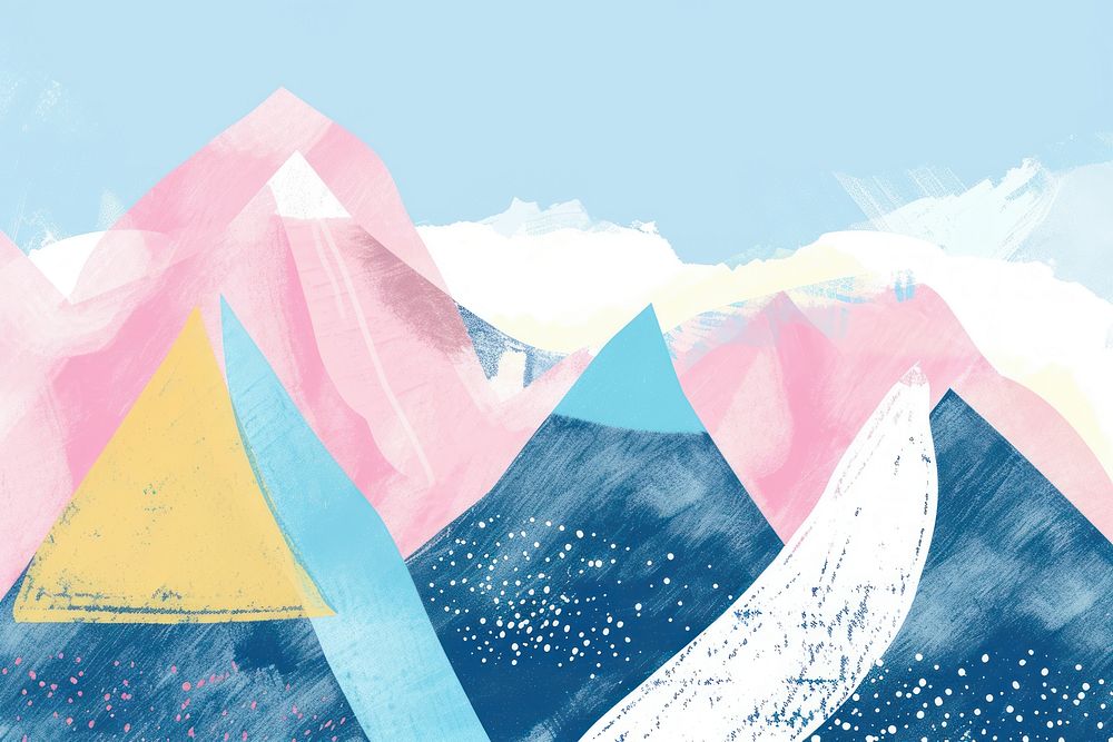 Cute mountain illustration scenery painting outdoors.