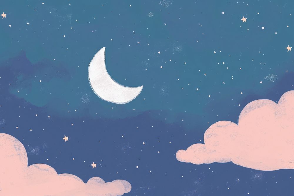 Cute night sky moon illustration | Premium Photo Illustration - rawpixel