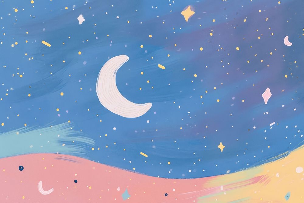Cute night sky illustration astronomy outdoors confetti.