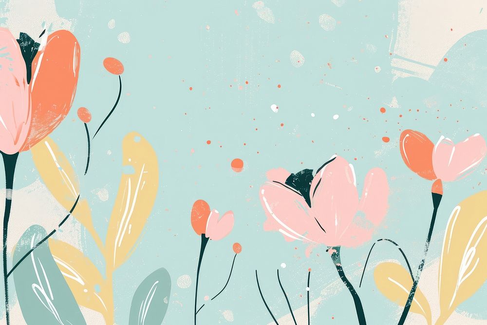 Cute bloom illustration graphics painting pattern.
