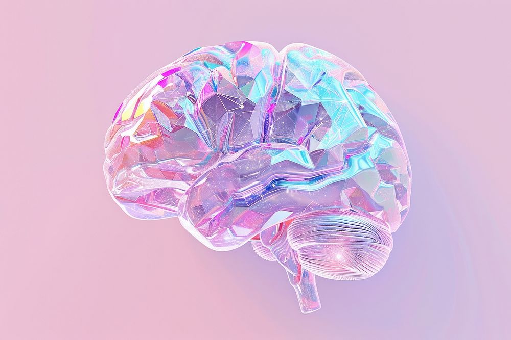 Brain anatomy holography crystal art accessories.