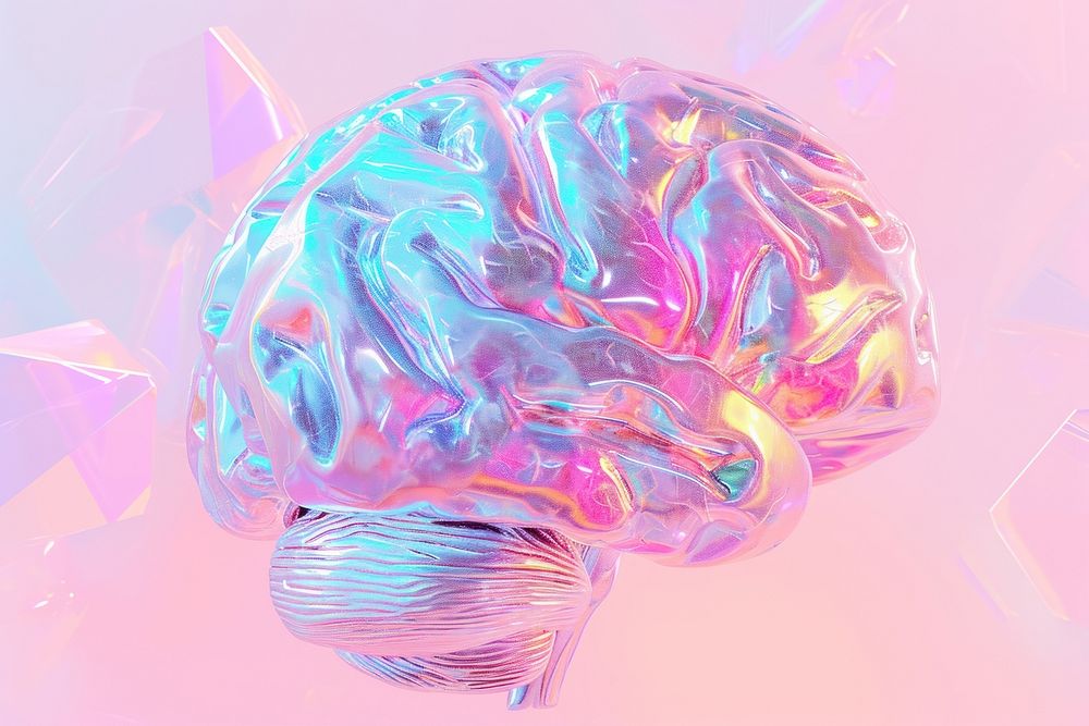 Brain anatomy holography purple art confectionery.