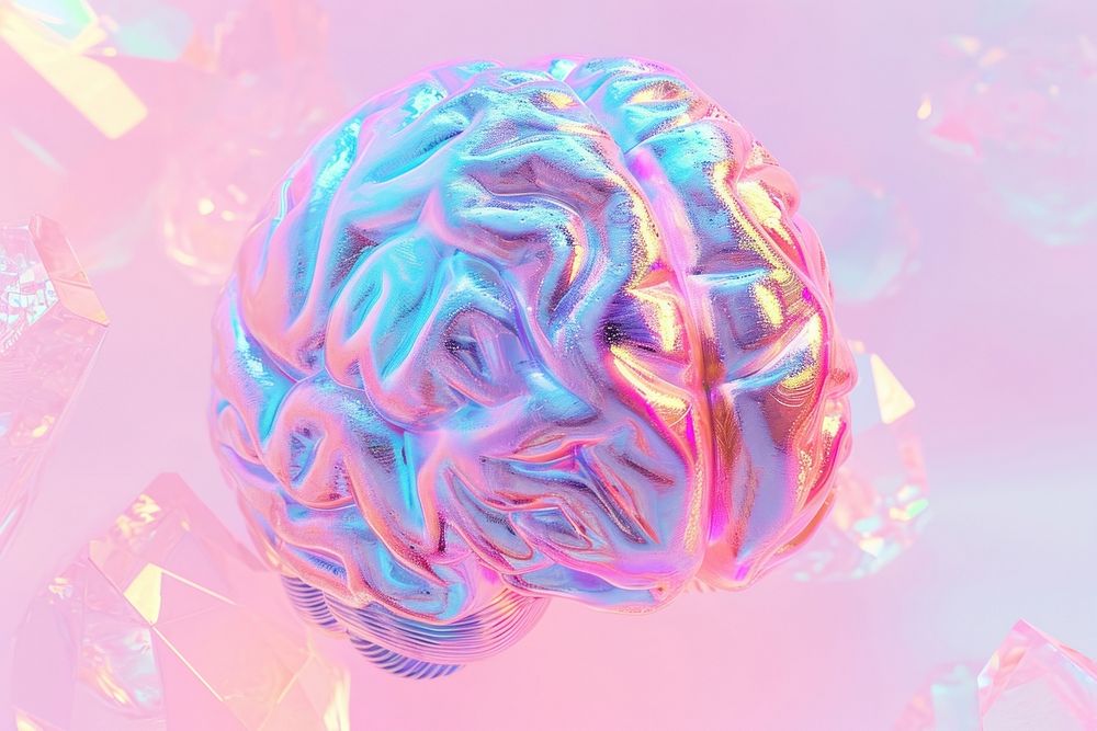 Brain anatomy holography purple sphere outdoors.