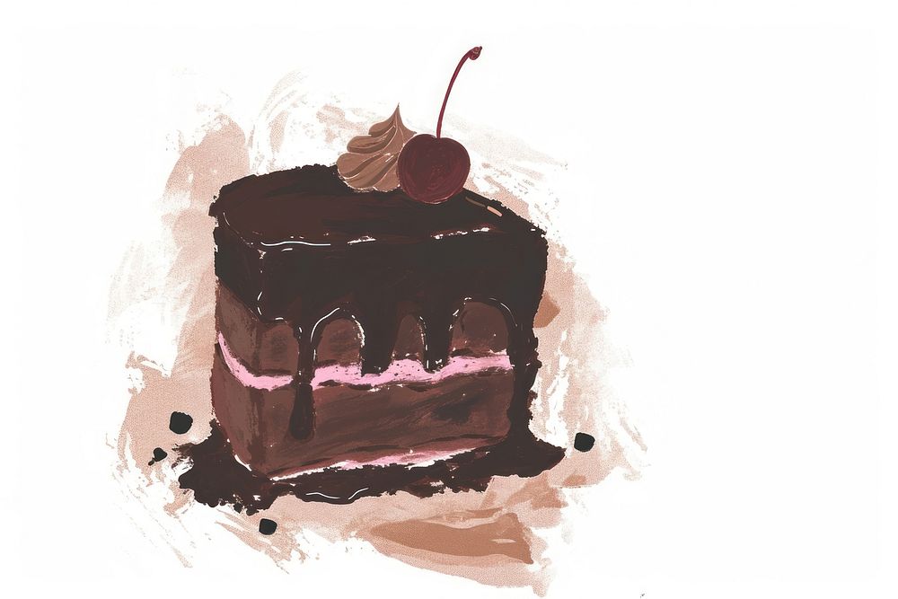 Cute chocolate cake illustration dessert produce torte.