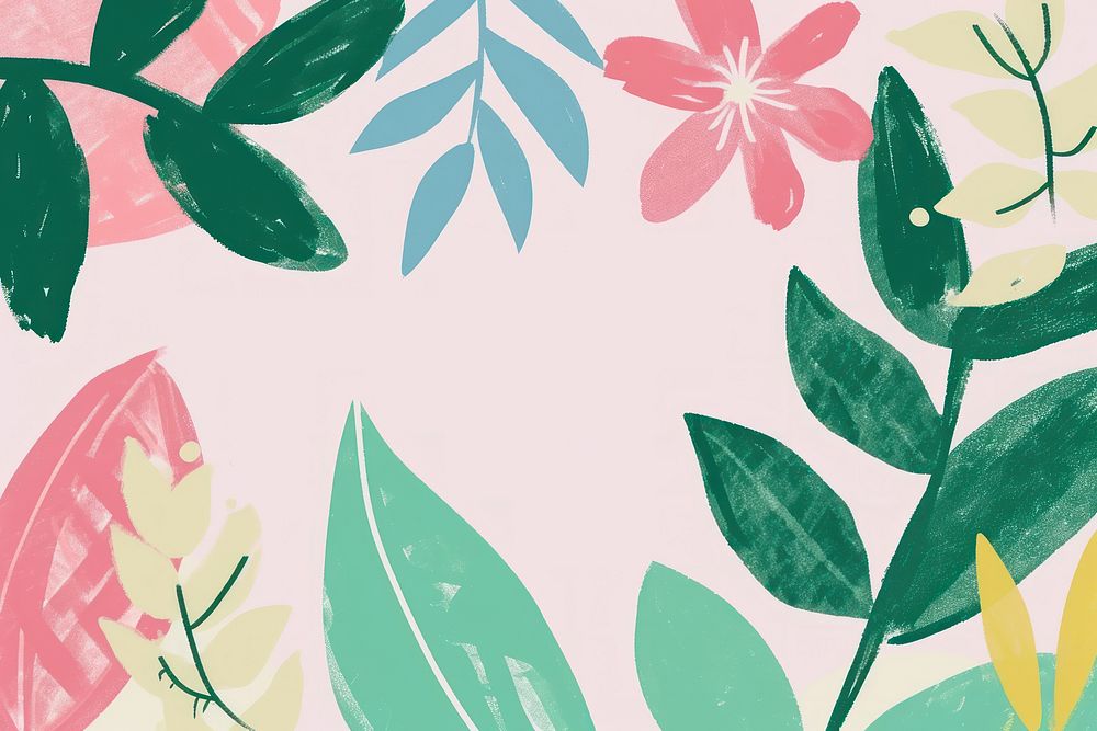 Cute leaves and flower illustration graphics outdoors pattern.