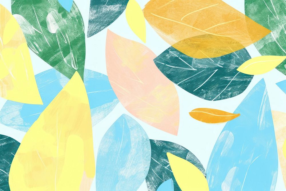 Cute leaves illustration painting graphics pattern.