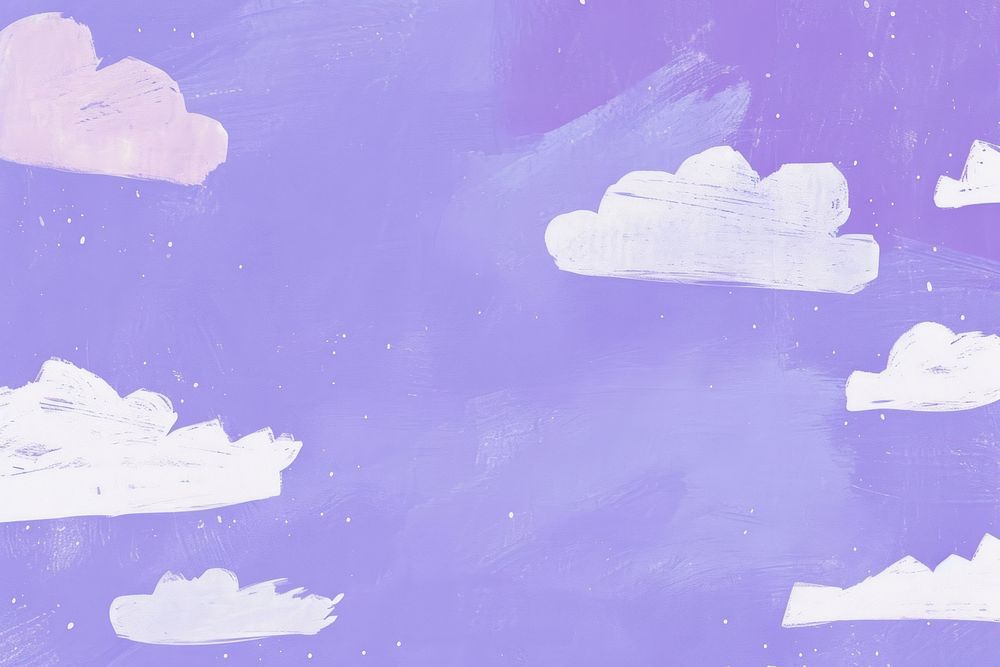 Cute purple sky and cloud illustration painting outdoors nature.