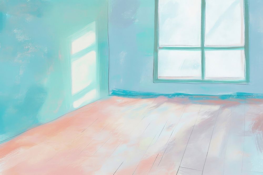 Cute pastel empty room illustration flooring painting indoors.