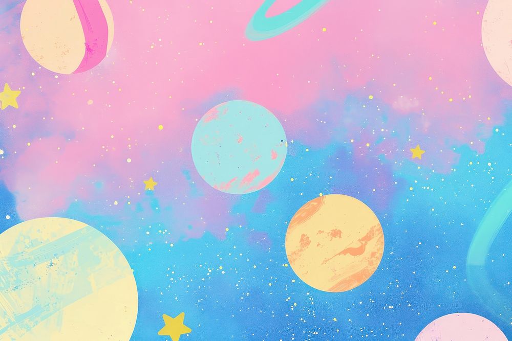Cute pastel galaxy illustration astronomy outdoors universe.