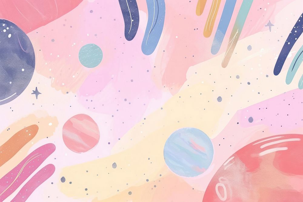 Cute pastel milky way illustration graphics painting pattern.