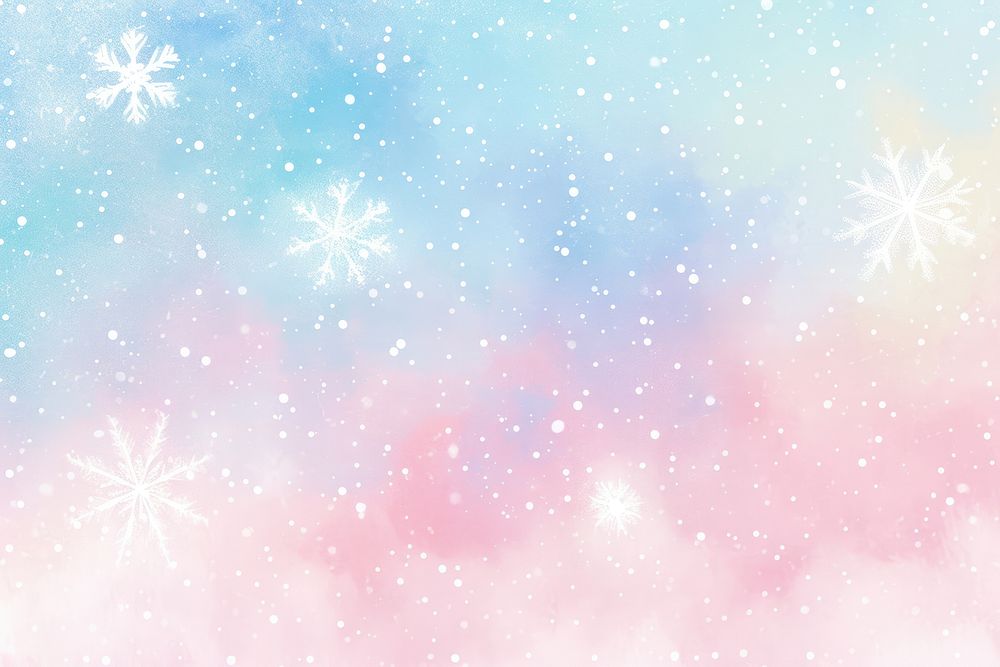 Cute pastel sky with snowflake illustration outdoors nature night.