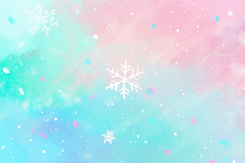Cute pastel sky with snowflake illustration outdoors nature.