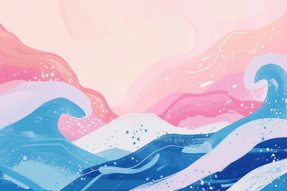 Cute sea wave illustration graphics | Free Photo Illustration - rawpixel