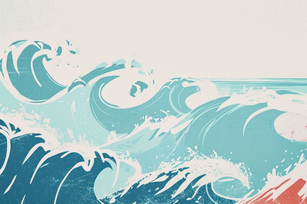 Cute sea wave illustration sea waves graphics outdoors.