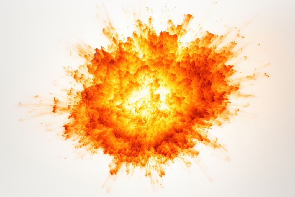 Explosion fire backgrounds white background.