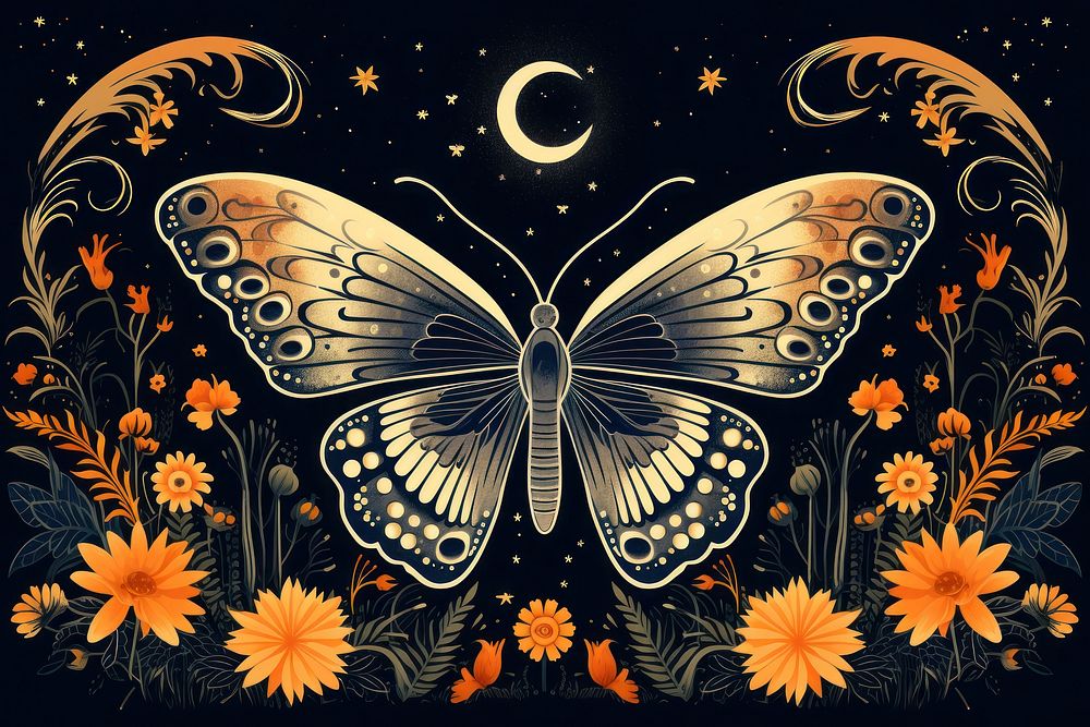 Celestial butterfly pattern flower. 