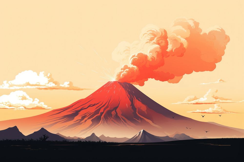 Volcano landscape mountain outdoors.