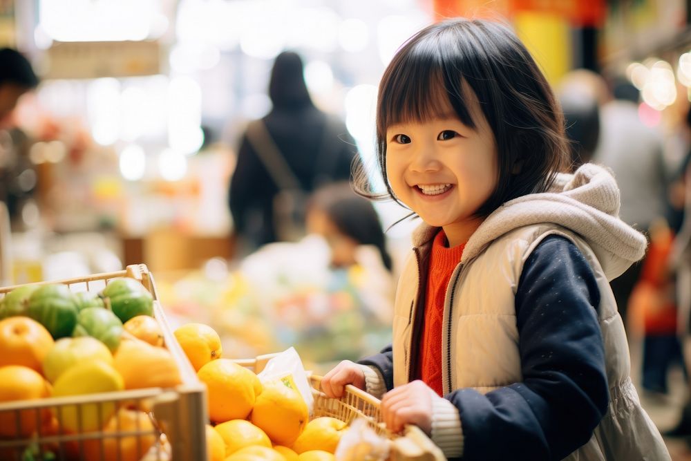 Japanese kids shopping market adult consumerism.