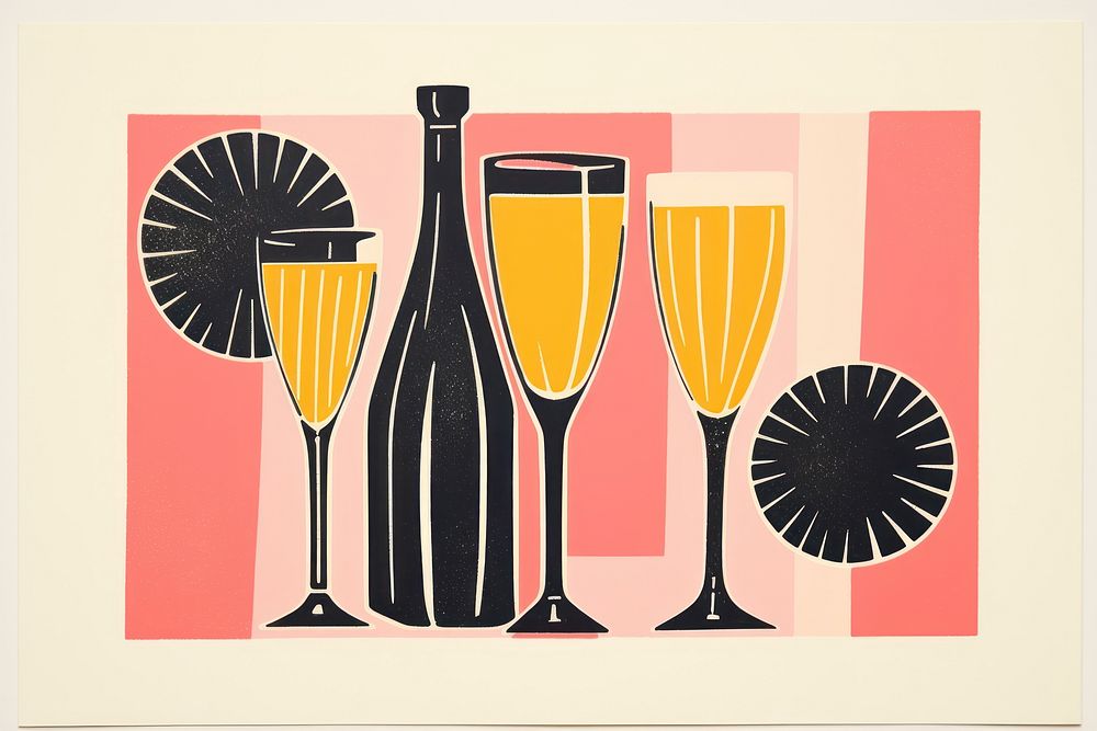 New year champagne celebration painting glass. AI generated Image by rawpixel.
