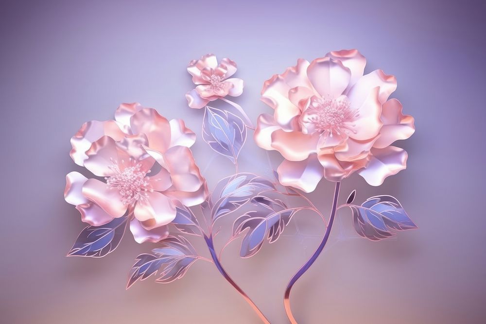Peony holography blossom flower petal.