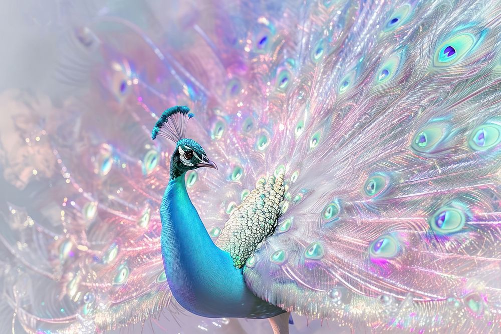 Peacock holography animal bird fragility.