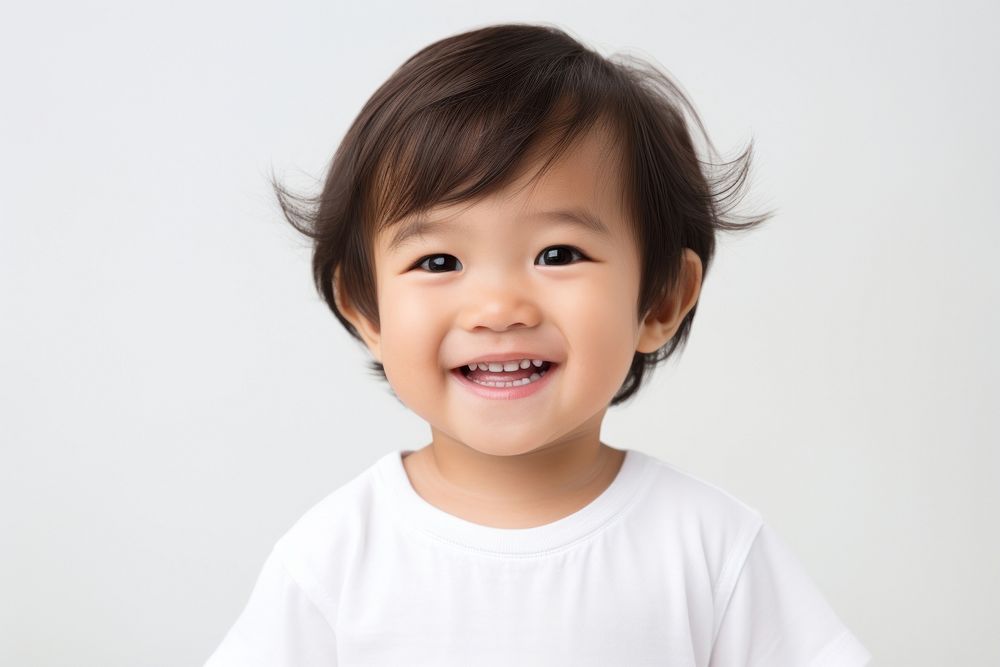 Asian toddler portrait smiling smile.